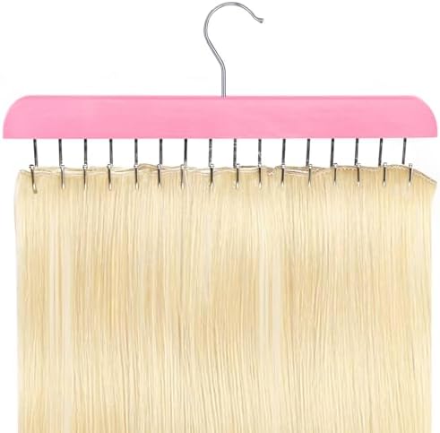 Hair Extension Holder & Hanger for Clip Ins - Weft Organizer Stand for Washing & Styling - Storage Rack Display Stand Accessories for Extensions (Pink) by AIHOPESTO