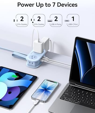 ORICO Travel Power Strip PD20W with 4 AC Outlets 3 USB Ports (1 USB-C) - Image 2