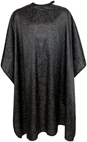 Pelocapa Barber Cape for Men, Haircut Cape with Snaps, Professional Salon Cutting Cape, Large Waterproof Hairdressing Cape Gown Apron for Hairstylist- 63”× 56”(Black Pattern) by Pelocapa