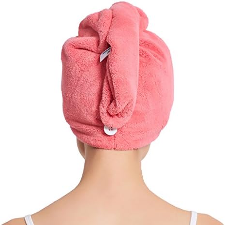 HOPESHINE Women's Soft Shower Hair Towel Twist Hair Turban Wrap Drying Cap Great Gift for Women (Rose Red 3-Pack) - Image 5
