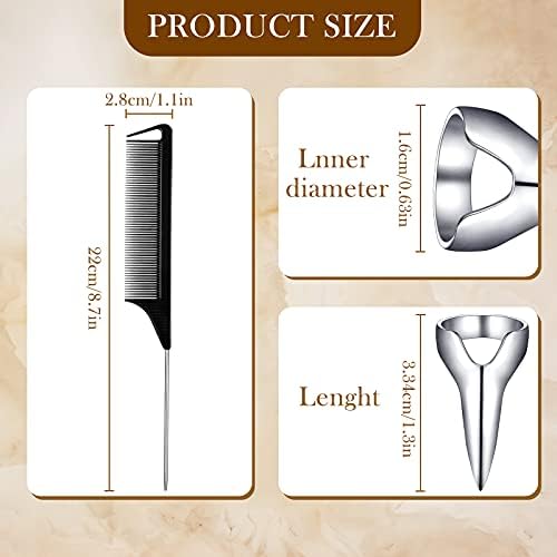 Zopeal 9 Pieces Stitch Braid Tool Finger Hair Parting Ring Pinky Selecting - Image 2
