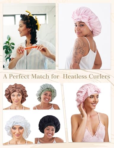 Tie Silk Bonnet Satin Curly Hair Wrap for Sleeping Women Anti Frizz - Image 5