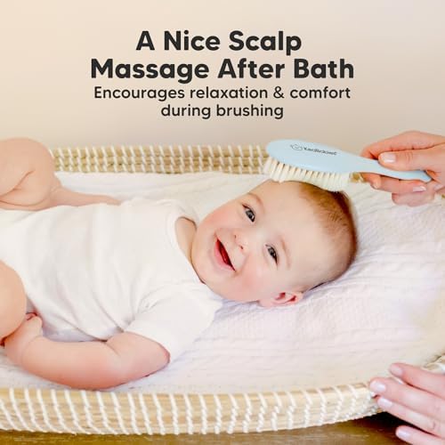 Wooden Baby Hair Brush for Toddler, Infant Cradle Cap (Frost, Regular) - Image 5