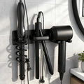 Hair Dryer Holder Wall Mounted Blow Dryer Holder Curling Iron Holder Straightener Holder 3 in 1 Bathroom Metal Hair Tool Organizer Rack（Matte Black） by Unknown