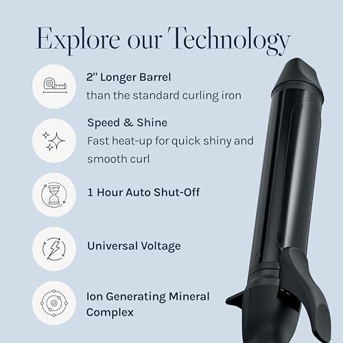 Bio Ionic Long Barrel Curling Iron, Moisture Heat Technology & NanoIonic MX - Image 3