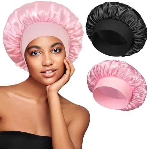 vidsel 2pcs Satin Sleep Bonnets for Women, Silk Hair Bonnet for Sleeping by vidsel