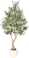 7ft Artificial Olive Tree with Tall Exquisite Planter Realistic Faux Olive Tree with Thick Trunk and Lifelike Leaves - Large Fake Olive Tree for Home Living Room Office Decor by Unknown