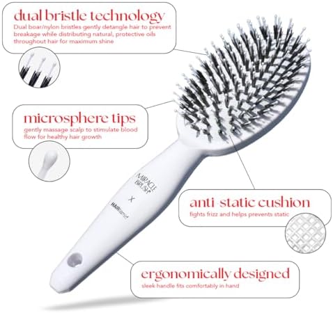Hairtamin Hair Brush for All Hair Types | Paddle Brush for Blow Drying, Detangling, and Straightening | Anti-Static, Lightweight, and Ergonomic Design | Hair Brush for Men, Women, Kids, and Pets - Image 4