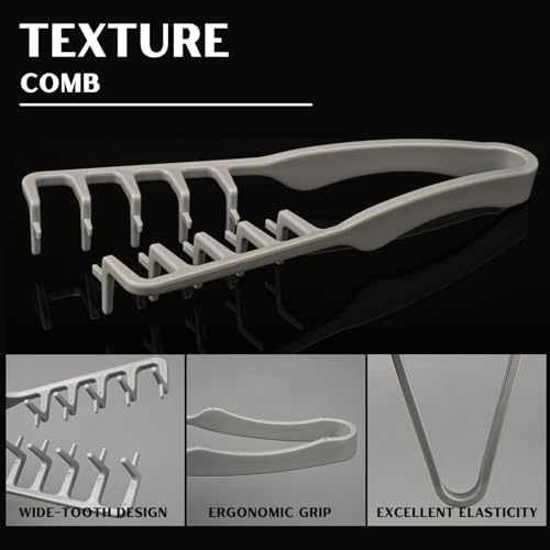 Textured Styling Comb for Men | Volumizing & Wide Tooth Comb | Fluffy Texture Styling Tool | Quad Miracle Comb for Hair Men (Grey, Large) - Image 3