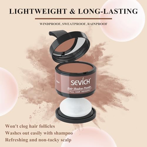 SEVICH Hairline Powder - Instantly Cover Grey Hair and Thinning Hairline, Eyebrows & Beard Line Touch Up, Windproof & Sweatproof, Auburn - Image 4
