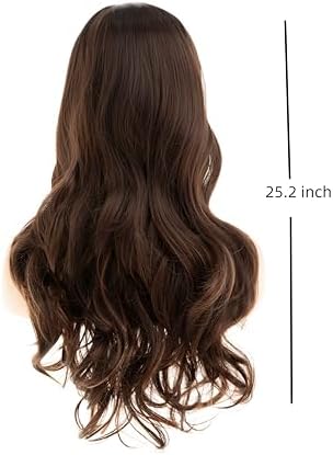 Long Curly Wavy Brown Wig for Women Synthetic Blonde Mixed Brown Hair Wigs for Female Daily Wear Anime Costume Halloween Cosplay Party - Image 4
