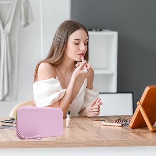 Silicone Large Makeup Bag, Travel Toiletry Bag For Women Big Makeup Bag Organizer Portable Cosmetic Bag Zipper Pouch Purse Waterproof Makeup Storage Bag (Medium Purple) - Image 3