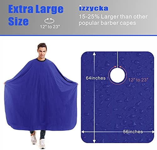 izzycka Nylon Barber Cape,64"x56" Waterproof Large Salon Hair Cutting Cape - Image 3