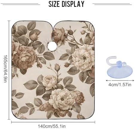 ALAZA Retro Style Rose Floral Barber Cape for Men Women, Waterproof Haircut Apron Beard Shaving Bib Hair Cutting Cloth 55 x 65 Inch - Image 3