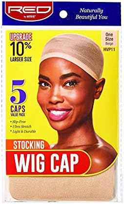 Red by Kiss Stocking Wig Cap 5 PCS (Beige) - Image 2