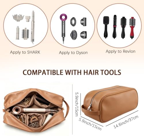 Hair Tools Travel Bag 5-Piece Set, Brown - Image 4