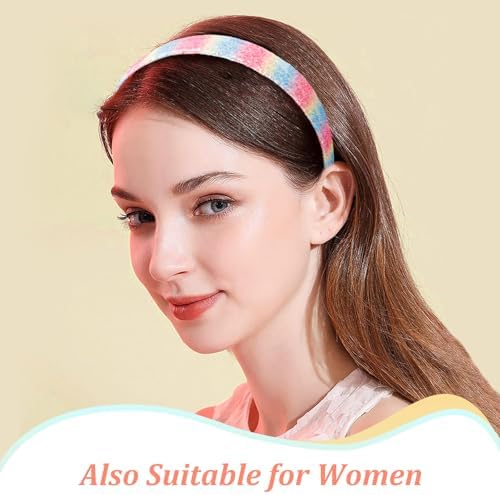 Headbands for Girls Women, 6Pcs 1.2" Wide Glitter Headbands Women Girls Sparkly Rainbow Pink Green Hairbands Hair Accessories for Teens & Adults Party, Back to School, Daily Outfits - Image 6