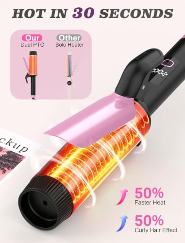 Large Barrel Curling Iron 2 Inch,Dual Voltage with European Plug Adapter - Image 4