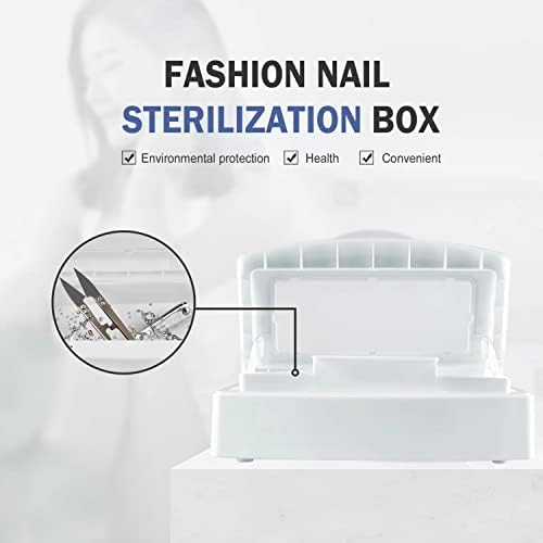 YoleShy Nail Tool Cleaning Box White Plastic Clean Container for Tweezers Esthetician Essentials Clean Jar for Hair Salon, Spa & Cutter Manicure Equipment-Nail Art Tool - Image 2