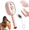Women Electric Spray Air Cushion Massage Hair Comb, Self‑Cleaning Anti‑Tangle Anti‑Static Volumizing Brush, for Frizz Control Smooth Shine Daily Hair Care(Pink) by Unknown