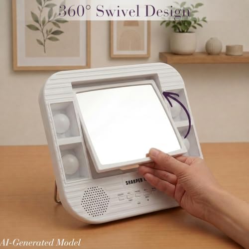 JERDON Lighted Makeup Mirror with 5X Magnification - White - J1025 - Image 7