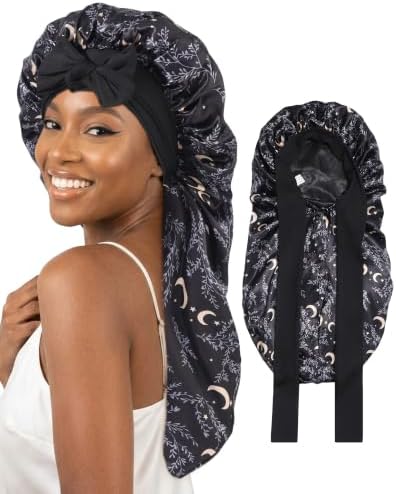 AWAYTR Long Satin Bonnet for Braids - Double Layer Hair Bonnet for Sleeping by AWAYTR