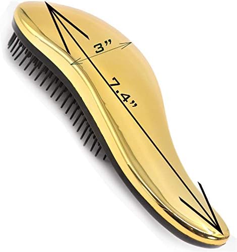 79STYLE 3pcs Knot Free Detangling Brushes for Kids' Curly Hair - No Tangles for Girls and Toddlers (Size 7.4 Inch - Gold) - Image 3