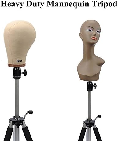 GEXWORLDWIDE GEX 63" Heavy Duty Mannequin Tripod Stand for Wig Cosmetology Training Practice Doll Manikin Head Tripod Wig Stand With Travel Bag (Silver) - Image 4