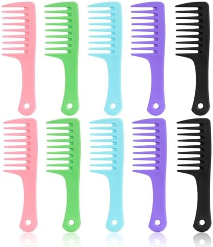 10 Pack Small Wide Tooth Mini Comb with Handle by Ruksifg