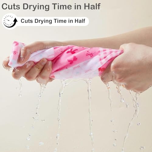 Microfiber Hair Towel Wrap for Kids Girls, Quick Dry Towel, 2 Pack - Image 2
