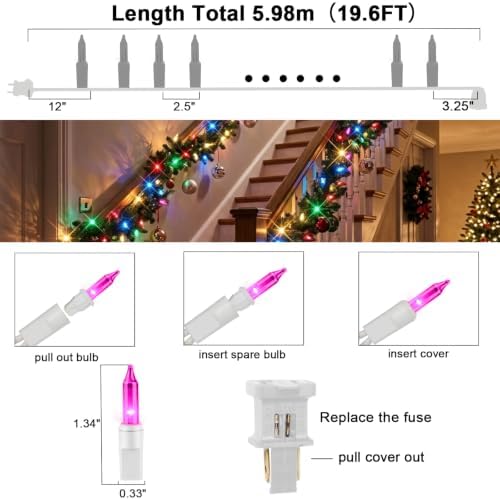 Multicolor 100 Count 20FT Christmas Mini String Lights, Incandescent White Wire Fairy Lights with UL Certified Christmas Decorations for Indoor Outdoor Yard Party Patio Home Decor - Image 4