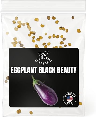 SproutMe Eggplant Black Beauty 100+ Seeds for Planting, Non-GMO Heirloom by SproutMeSeeds