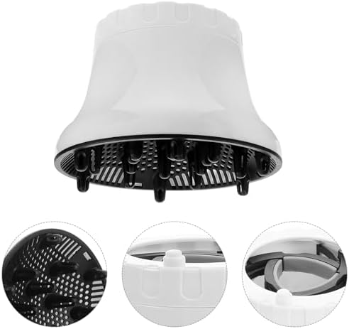 Hair Dryer Diffuser Attachment Large Hood Style Plastic White - Image 7