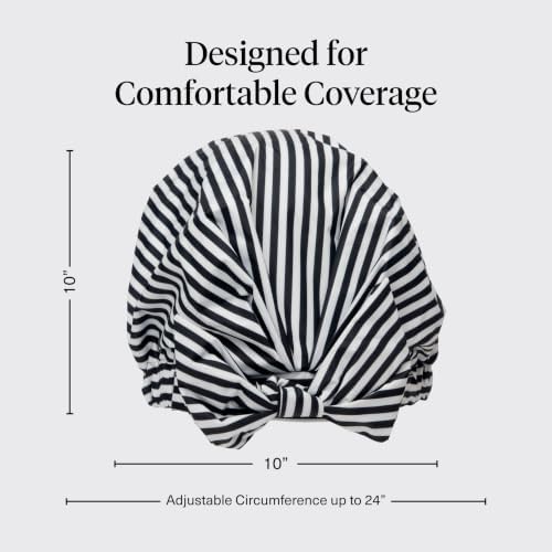 Kitsch Luxury Large Shower Cap for Women - Stripe - Image 4