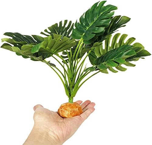 Fake Monstera Plants Reptile Terrarium Decor Gecko Tank Accessories - Image 3