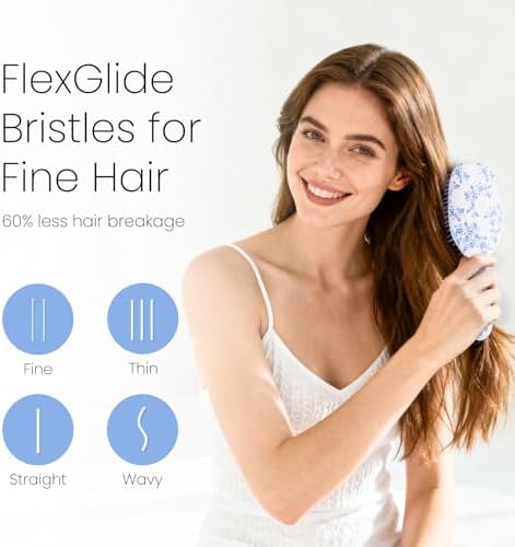 AIMIKE Porcelia Detangler Brush for Fine Hair, Paddle Hair Brush for Women - Image 3