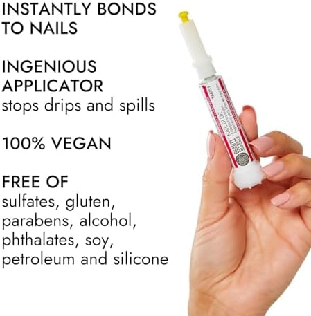 Beauty Secrets Drip & Clog Proof Nail Glue (1 Pack) Bundled with Zebra Cushion Nail File Medium Coarse 180/100 Grit by Beauty Secrets - Image 7