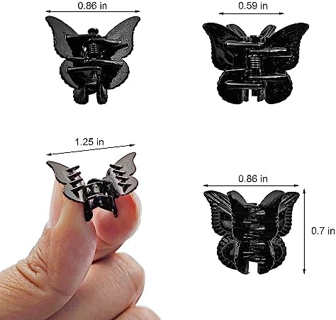100 Pieces Assorted Color Butterfly Hair Clips, Beautiful Mini Butterfly Hair Clips Hair Accessories for Women and Girls (Black， white， brown) - Image 2