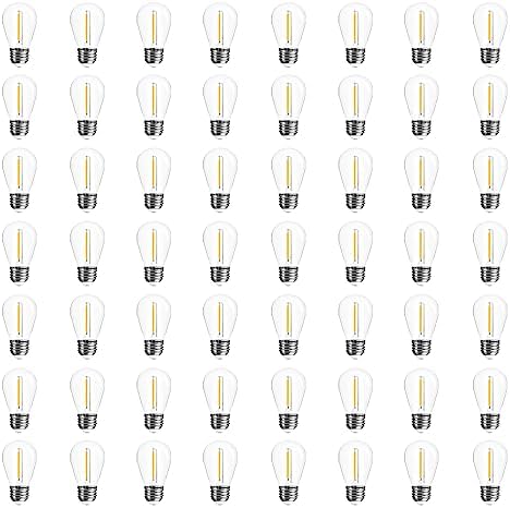 Visther 2700K S14 Outdoor String Light Replacement Bulbs for Patio, 48-Pack by Visther