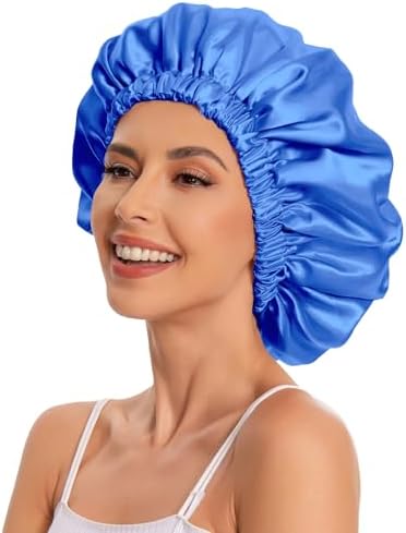 Edoneery Satin Bonnet for Sleeping Women, Double Layer Curly Hair Cap - Image 4