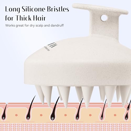 HEETA Wheat Straw Scalp Scrubber Shampoo Brush Massage Tool for Hair Growth - Image 6