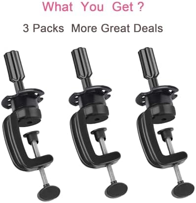 3PCS Wig Mannequin Head Stand,Wig Head Stand Clamp,Mannequin Head Holder - Image 7