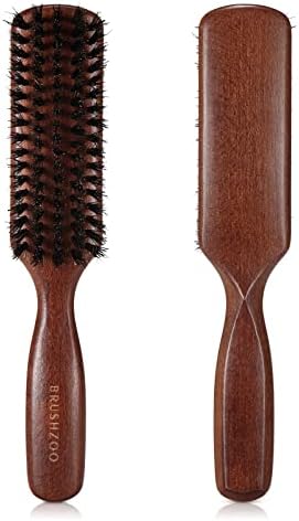 Hair Brush for Men Fine Thin Wavy Hair, Boar Bristle Hair Brush for Add Shine Improve Texture Reduce Frizz, Hairbrush for Beard Straightens Softens by Brushzoo