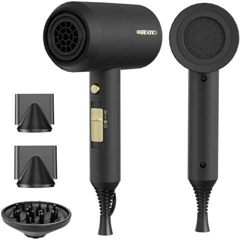 SHRATE Professional Ionic Hair Dryer with Diffuser & Nozzle | Low Noise by SHRATE