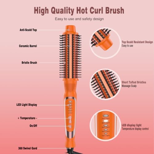 1 1/2 Inch Curling Iron Brush, Ceramic Thermal Brush for Long Hair - Image 6