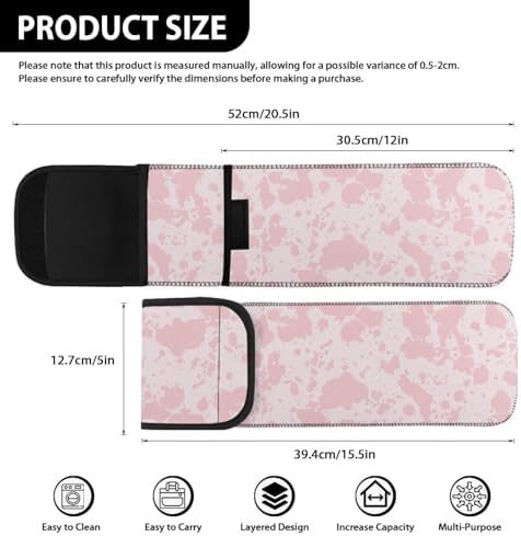 Hair Flat Iron Case Holder Canvas Bag Heat Resistant Curling Iron Straightener Holder Bag for Hair Tools Curling Iron Organizer Bag Pink Cow Pattern - Image 5