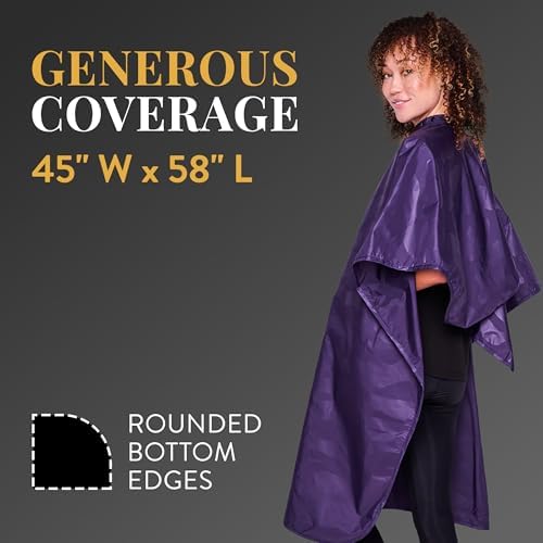 Betty Dain Zephyr Bleach-Proof All Purpose Styling Cape, 45" x 60", Purple - Image 4
