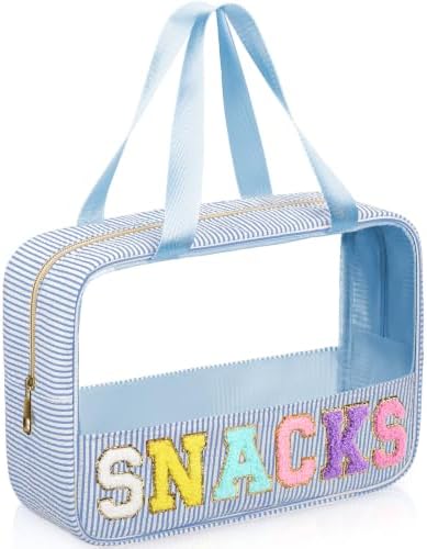 Sanwuta 1 Pcs Clear Seersucker Snacks Bag, Light Blue by Sanwuta