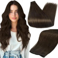 Full Shine Hand Tied Weft Extensions Human Hair Dark Brown 22 Inch 80g by FullShine