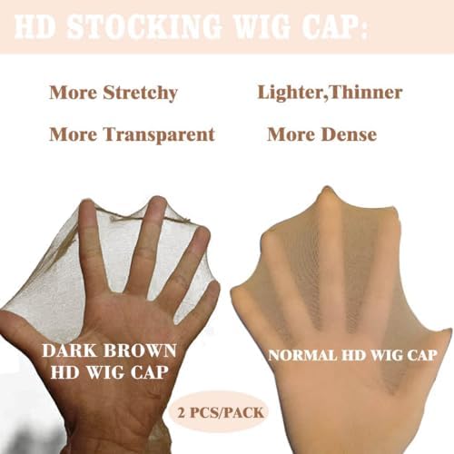 FDBJulyy 10 Pcs Dark Brown Transparent HD Wig Cap, Thin Nylon Cap for Women, Suitable for Parties, Weddings, Graduations, Halloween - Image 3